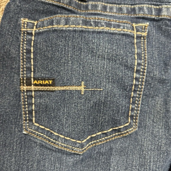 Ariat Jeans Mens 34x34 Blue Rebar M4 Relaxed Boot Workwear Western Cowboy Rodeo - Picture 9 of 11